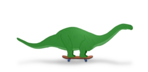 brontosaurus on a skateboard