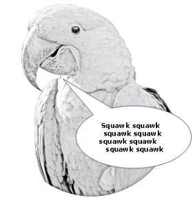 Squawky-type parrot