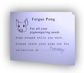 Fergus Pong: Pigmonger